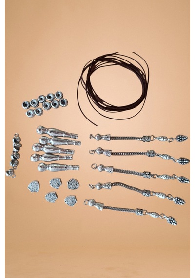 Tesbih Püskül İmame Yapım Seti İmame Püskül Metal Ara Tesbih İpi 5 Takım