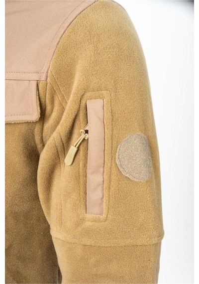 Karcamp 5 Cepli Cep Kapaklı Unisex Polar Mont Ceket Bej