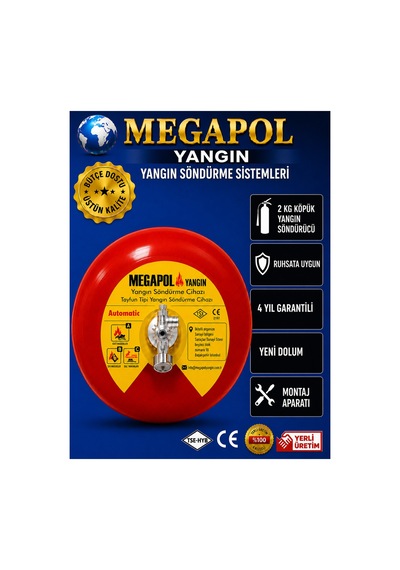 6 Kg Köpüklü Springli Tavan Tipi Tayfun Söndürme, Yangın Söndürücü, Yangın Söndürme Cihazı, Yangın Tüpü,