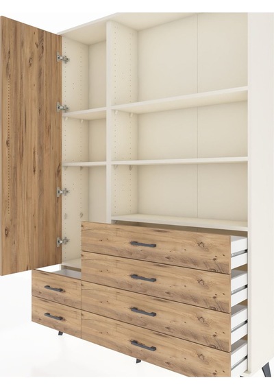 Arges Dolap 7 Raflı 6 Çekmeceli Tek Kapaklı 132x30x195 Aytaşı-çam/çam Atlas Çam/atlas Çam Arges Dolap 7 Raflı 6 Çekmeceli Tek Kapaklı 132x30x195 Aytaşı-çam/çam Atlas Çam/atlas Çam