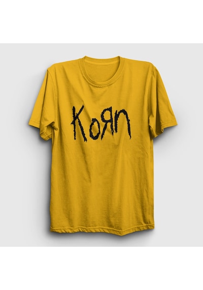 Presmono Unisex Logo Korn T-shirt Sarı