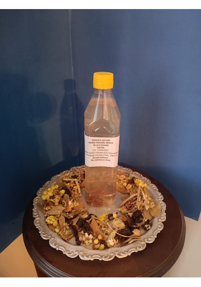 El Yapımı Doğal Fermente Filtre Edilmemiş Katkısız Keten Tohumu Sirkesi 500 Ml