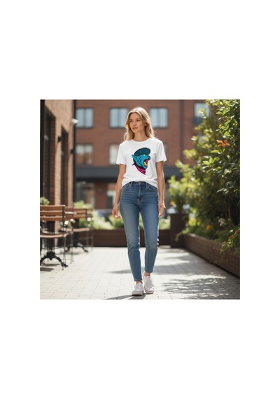 Urbantrendstore Unisex Kedi Vahşi Funny Kedi Baskı Oversize Fit Rahat Geniş Salaş T-shirt Günlük Tişört Beyaz