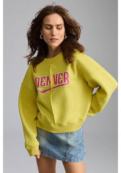 Grımelange Daleska Kadın Organik Pamuklu Yumuşacık Önü Kesikli Baskılı Yuvarlak Yaka Yeşil Sweatshirt Grımelange Daleska Kadın Organik Pamuklu Yumuşacık Önü Kesikli Baskılı Yuvarlak Yaka Yeşil Sweatshirt