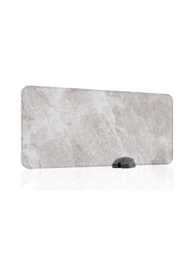 Beyaz Mermer Kaymaz Dikişli Kauçuk Oyuncu Mousepad V4 - 90x40 Xxl Gaming Mouse Pad Fare Altlığı