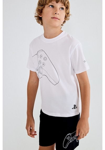 Defacto Playstatıon Lisanslı Regular Fıt 2li Beyaz Pijama Takımı Erkek Çocuk H8202a826hswt34 Beyaz-wt34