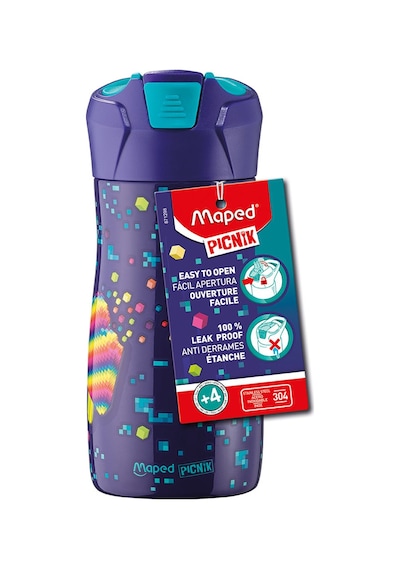 Maped Picnik Paslanmaz Çelik Matara 430ml Pixel Party 871298 Çok Renkli