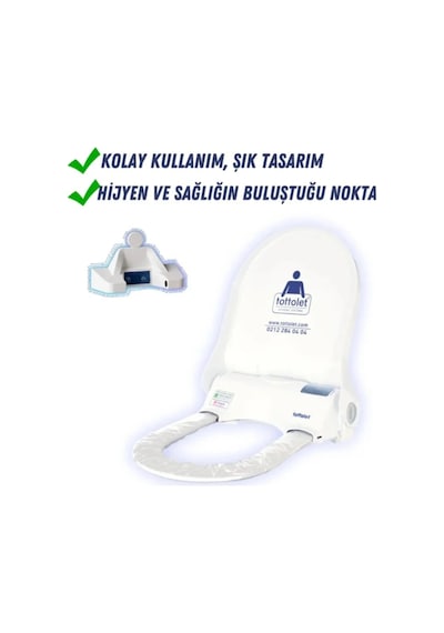 Tottolet Klozet Beyaz Kapak Sistemi Ledsörlü 12 V Beyaz
