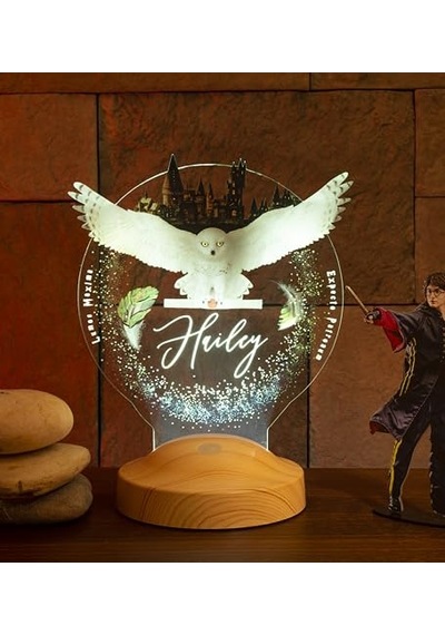 Harry Potter Hediyesi Hogwarts Hedwig 3d Led Lamba, Hediye Baykuş Gece Lambası
