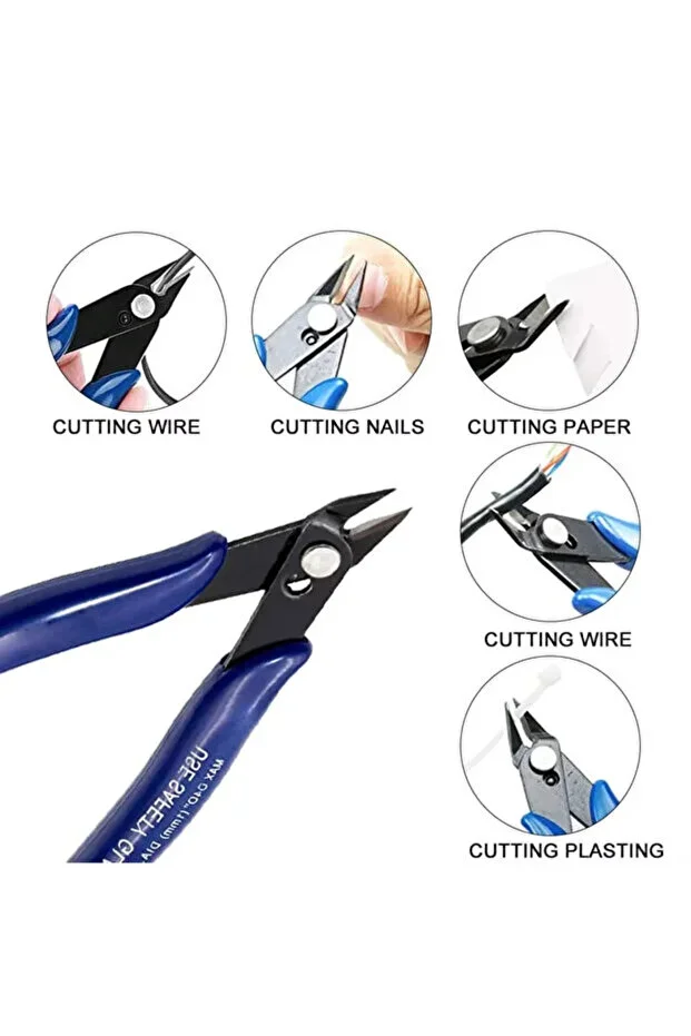 Metal Yan Kesici - 0.2-6mm Kablo Soyucu Elektrik Teli Kesici Kablo Sıyırıcı Crimper Dip Kesim Keski