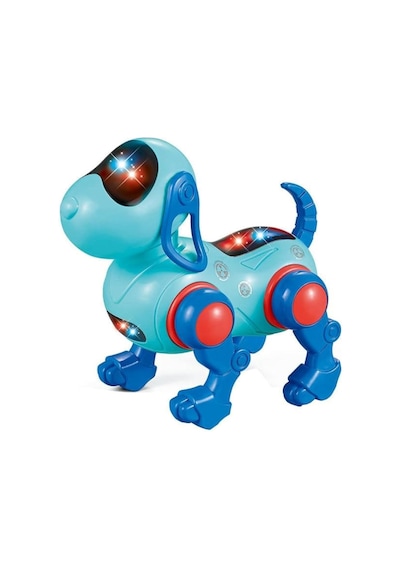Yürüyen Robot Müzik Ve Işıklı 16 Cm Sallanan Kafalı Gerçekçi Haraketli Eğlenceli Oyuncak Köpek Turkuaz
