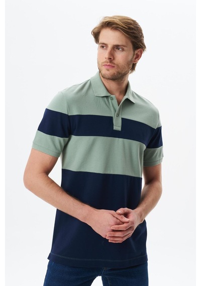 AR-MA Arma Erkek Regular Fit Çok Renkli % 100 Pamuk Pike Polo Yaka Tişört Y29374356102 Yeşil