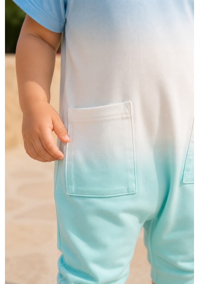 Babyhola Unisex Renkli Bebek Yazlık Mevsimlik Tulum 20321 Mavi