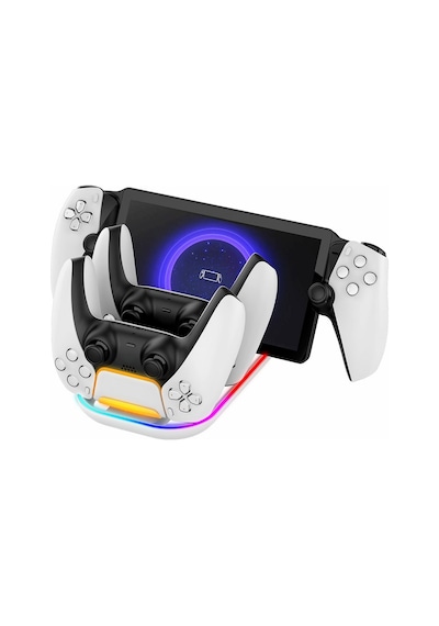 Ps5 Dualsense - Ps Portal 3 İn 1 Şarj Standı Rgb Işıklı Pg-p5p03