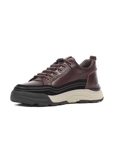 Erkek Kahverengi Siyah Süet Deri Sneaker
