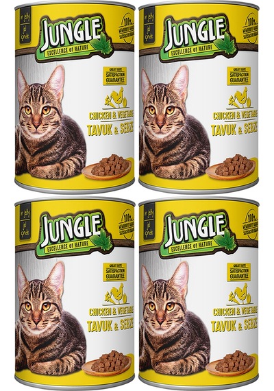 400 Gr Konserve Kedi Maması Tavuklu & Sebzeli - 4 Adet