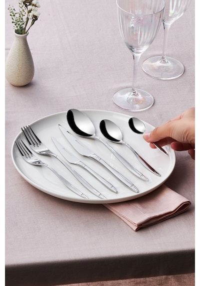 Karaca  Elegance Holey Platin 12 Kişilik 84 Parça Çatal Kaşık Bıçak Takımı