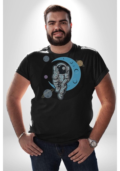 Astronot Uzayda Sıkılmış Unisex Unisex Siyah Organik Baskılı T-shirt Penye Yüksek Kalite Siyah Astronot Uzayda Sıkılmış Unisex Unisex Siyah Organik Baskılı T-shirt Penye Yüksek Kalite Siyah