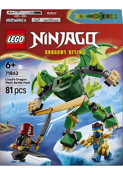 LEGO® NINJAGO® Lloyd’un Ejderha Robotu Savaş Paketi 71862 - 6 Yaş ve Üzeri için 3 Minifigür İçeren Oyuncak Yapım Seti (81 Parça)