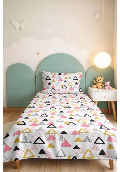 Pembe Geometrik Genç Odası Tek Kişilik Pike Takımı-modern Siyah Gold 160x220cm Kapitone Yatak Örtüsü Ilık Dalgakıran Uyumu