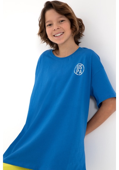 U.S. Polo Assn. Erkek Çocuk Kobalt Oversize Bisikelt Yaka Tişört 50298981-VR077