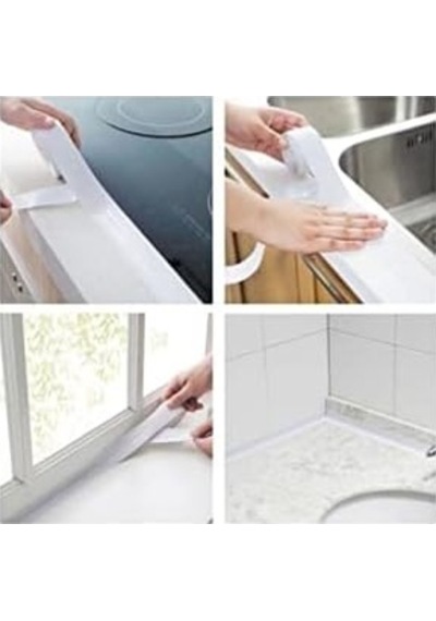Hypercep Su Sızdırmaz Bant Mutfak Pencere Lavabo Duvar Bandı 3.2 M Açık Gri
