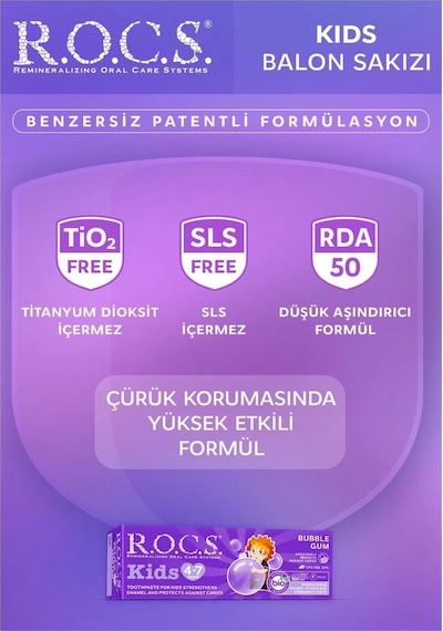 R.o.c.s. Kids 4-7 Yaş Balon Sakızı Diş Macunu 45 Gr