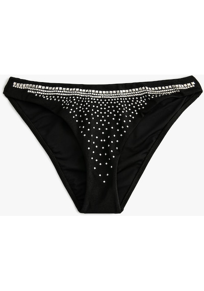Koton Taşlı Bikini Altı Normal Bel Siyah 4sak00031mm