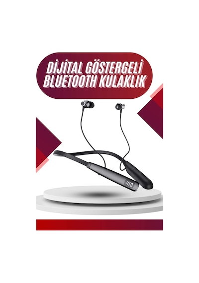 100 Saat Bluetooth Kulaklık Dijital Göstergeli Anc Özelliği Kablolu