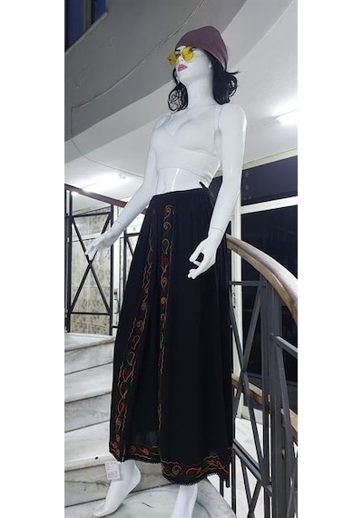 Eren Style Otantik Nakış İşlemeli Harem Şalvar Pantolon Siyah