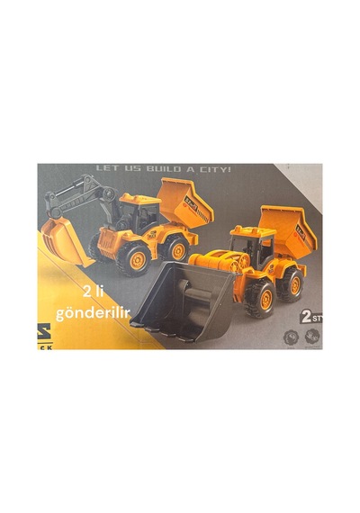 Kırılmaz Oyuncak Buldozer Kepçeli Kum Kamyonu Iş Makineleri 2 Li Gönderim Çocuk Mühendisliği