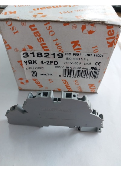 Klemsan 4mm2, 2 katlı 1N 4007 diotlu 1 giriş 1 çıkış klemens,