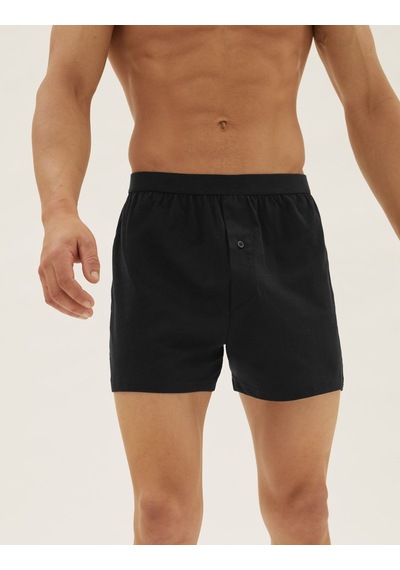 Marks & Spencer Saf Pamuklu 5'li Nefes Alabilir:trade Mark: Boxer Seti Siyah Marks & Spencer Saf Pamuklu 5'li Nefes Alabilir:trade Mark: Boxer Seti Siyah