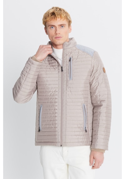 AC&Co / Altınyıldız Classics Erkek Bej Standart Fit Normal Kesim Dik Yaka Desenli Mont Bej
