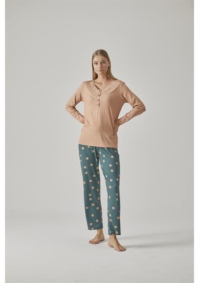 Relax Mode Kadın V Yaka Pijama Takım - 10775 Renkli