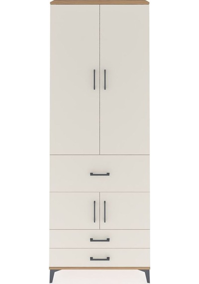 Arges Dolap 5 Raflı 3 Çekmeceli 4 Kapaklı 88x30x243 Çam-aytaşı Çam