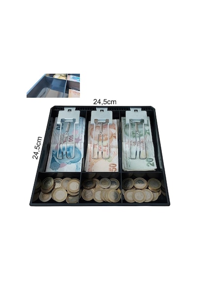 Tr Para Çekmecesi Metal 3lü Banknot 3 Bozuk Para Hazneli