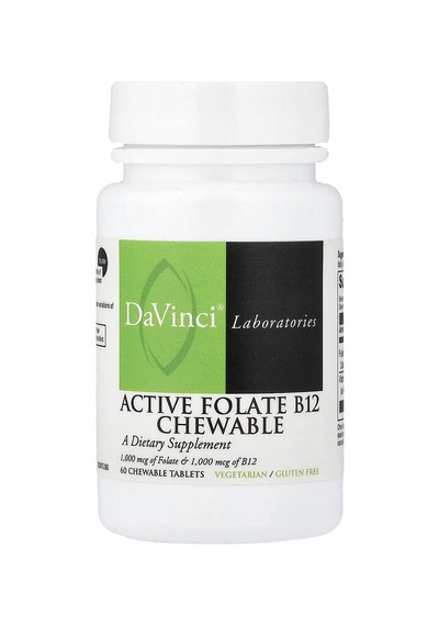 Davinci Laboratories, Active Folate B12 Chewable, 60 Chewable Tablets