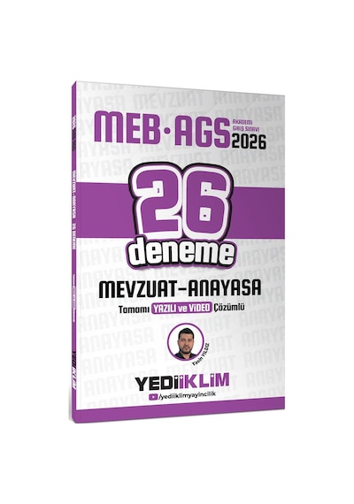 Yediiklim 2026 Meb Ags Mevzuat Anayasa Tamamı Yazılı Ve Video Çözümlü 26 Deneme