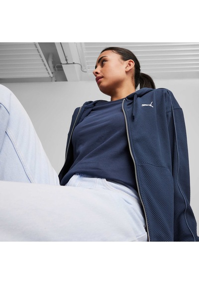 Puma Her Kadın Tam Fermuarlı Kapüşonlu Sweatshirt 677882 14 Mavi