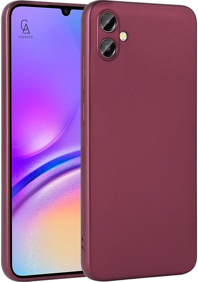 Samsung Galaxy A06 İle Uyumlu Kılıf Soft Yumuşak Telefon Kılıfı Ve Temperli Cam Ekran Koruyucu Mürdüm