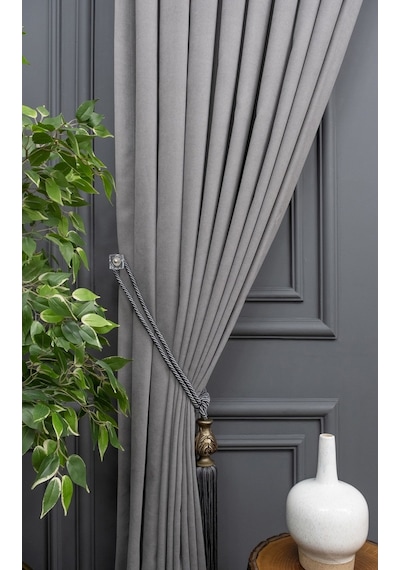 Evdepo Home Gri Fon Perde Tek Kanat (539795293) Gri