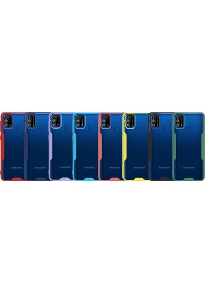 Samsung Galaxy M31 ile Uyumlu Kapak Colorful Kamera Korumalı Silikon Kılıf