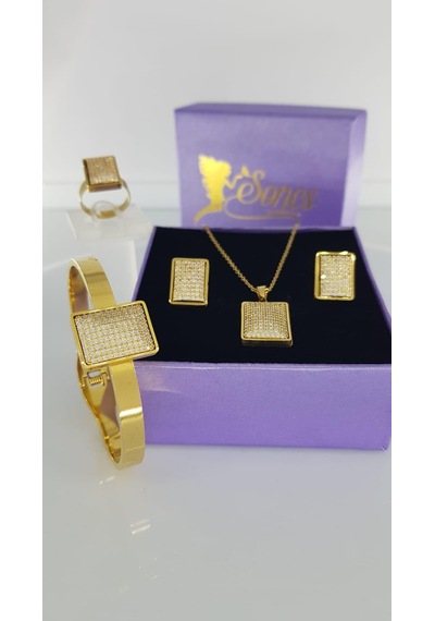 Lucky Çelik Takı Seti Sns30 Gümüş - Rose Gold