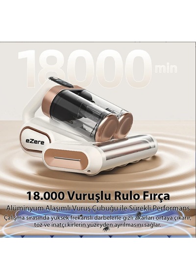 Türbin Başlıklı Uv Filtreli Şarjlı Detaylı Temizlik Süpürgesi Döner Başlıklı Ultra Güçlü Çekiş