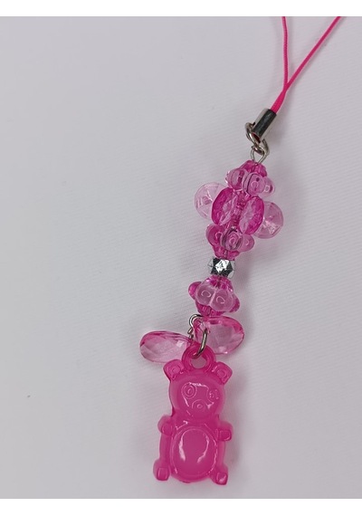 Jelibon Ayıcık Telefon Askısı Çanta Cüzdan Süsü Koyu Pembe 009 Koyu Pembe