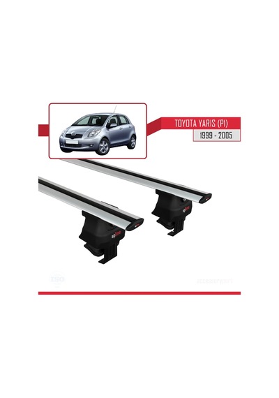 Toyota Yaris / Vitz P1 1999-2005 Arası İle Uyumlu Ace-4 Ara Atkı Tavan Barı Gri