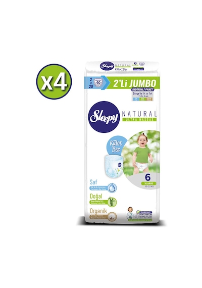 Sleepy Natural Külot Bez 6 Numara Xlarge 2'li Jumbo 160 Adet 8'li