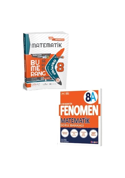 Günay Yayınları 8. Sınıf Bumerang Matematik + Fenomen Matematik - A