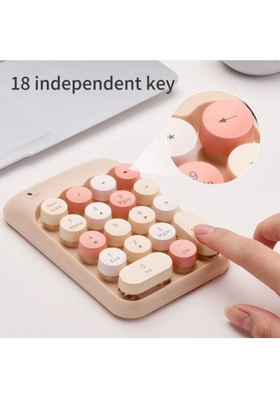 Kablosuz Retro Numpad 18 Tuşlu Numerik Muhasebe Ofis Klavyesi